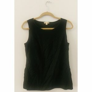 Banana Republic Size M Black Geometric Lace Shell